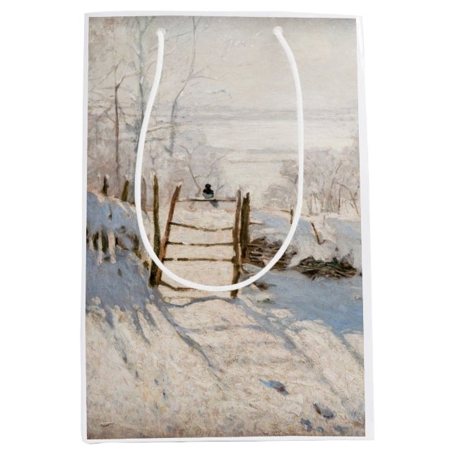 Sac Cadeau Moyen Claude Monet - Le Magpie (Devant)