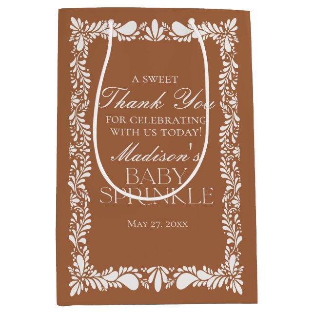 Sac Cadeau Moyen Clay Talavera Carrelage Fiesta Baby Sprinkle Faveu (Devant)