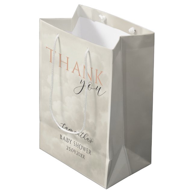 Sac Cadeau Moyen Cloud Nine Modern Baby Shower Thank You (Devant Angle)
