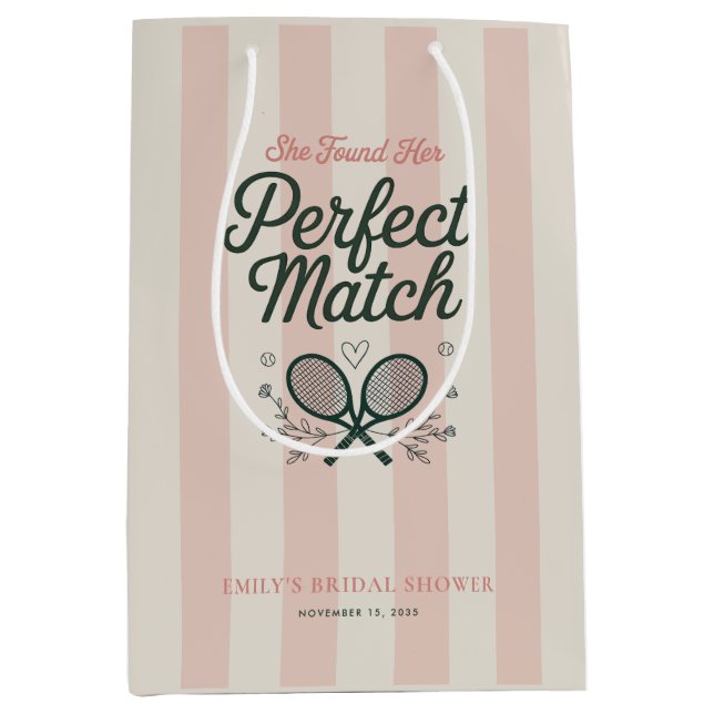 Sac Cadeau Moyen Club Social Perfect Match Tennis Enterrement de Vi (Devant)