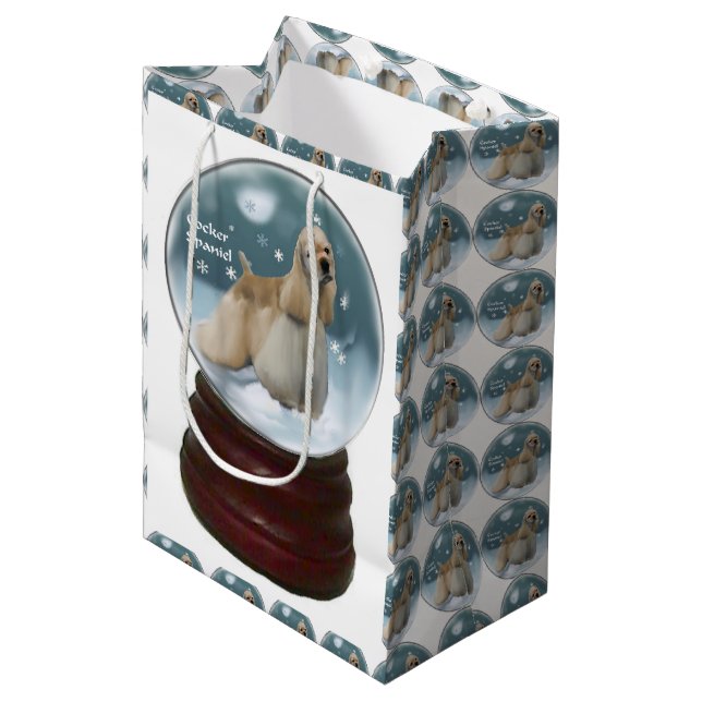Sac Cadeau Moyen Cocker Spaniel Christmas (Devant Angle)