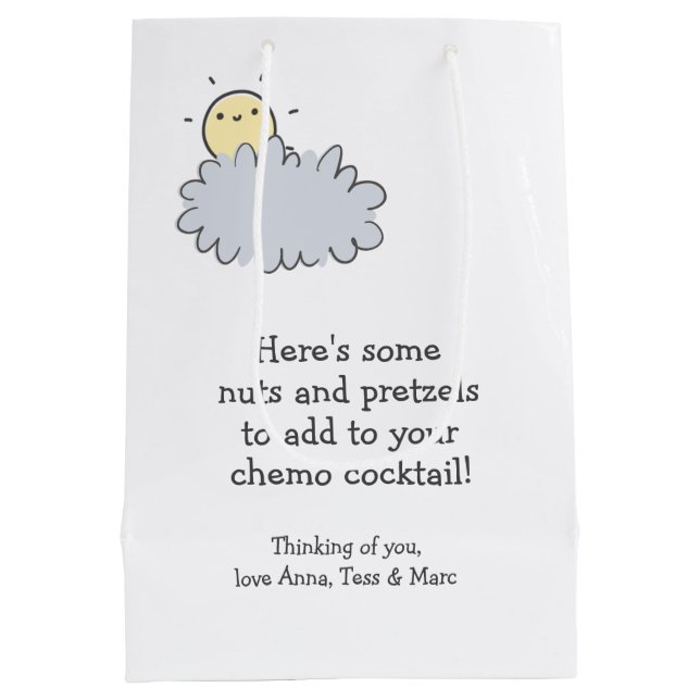 Sac Cadeau Moyen Cocktail Chemo Nuts & Pretzels - Funny Chemo Care (Dos)