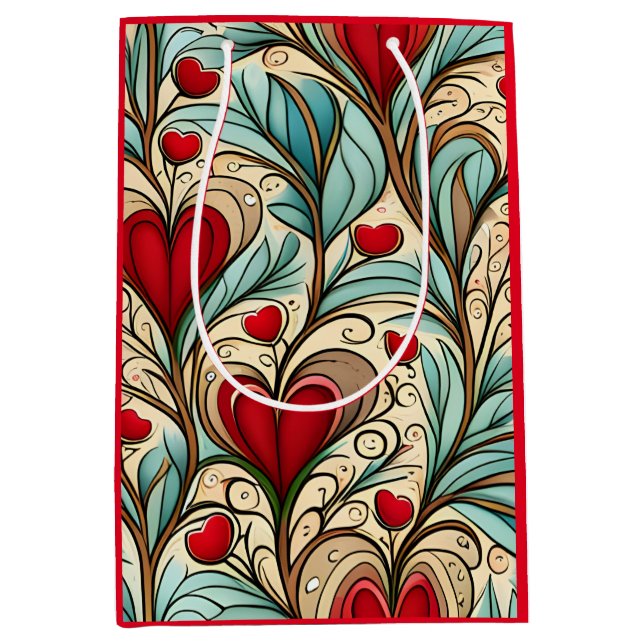 Sac Cadeau Moyen Coeur (Devant)