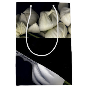 Sac Cadeau Moyen "Coeur blanc en noir de la lune"