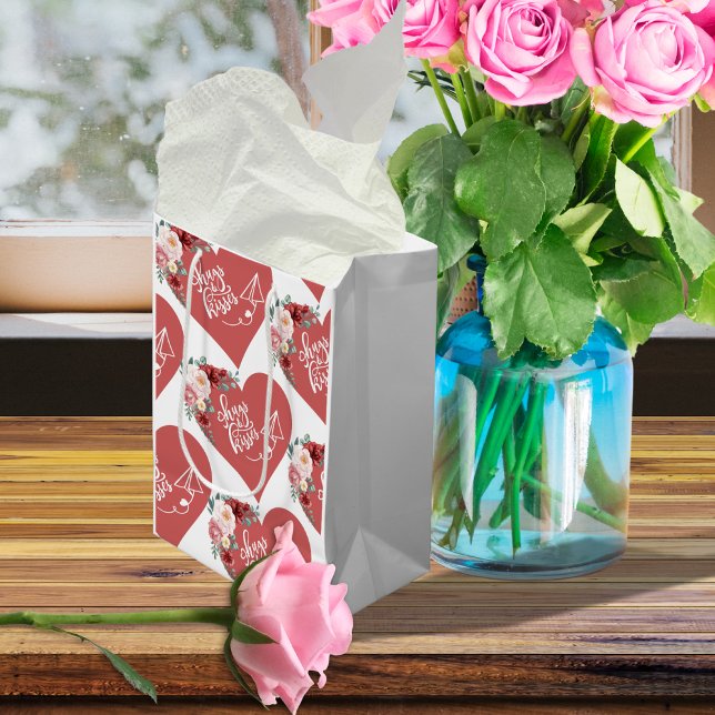 Sac Cadeau Moyen Coeur des câlins et des baisers (Créateur téléchargé)