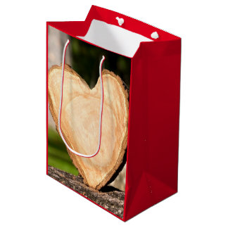 Sac Cadeau Moyen coeur en bois