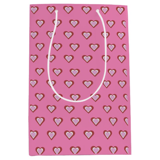 Sac Cadeau Moyen Cœurs (Devant)