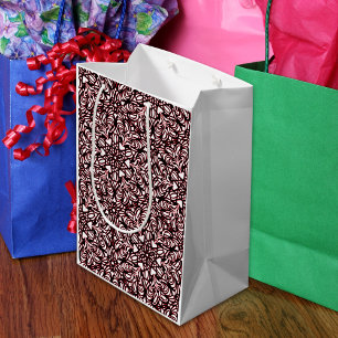 Sac Cadeau Moyen Coeurs rouge, noir, blanc