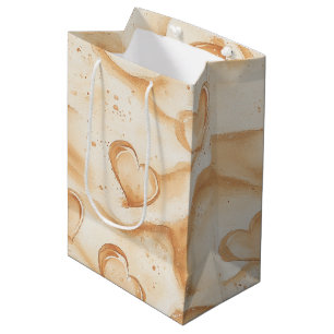 Sac Cadeau Moyen Cœurs Tropicaux sur la Plage de Sable Mariage