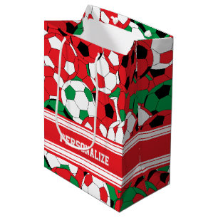 Sac Cadeau Moyen Collage de balle de football de Noël