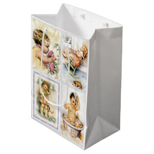 Sac Cadeau Moyen Collage Vintage pour bébés