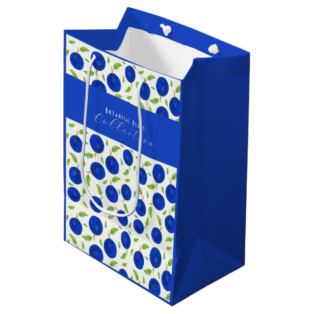 Sac Cadeau Moyen Collection de prunes botaniques ivoire (Devant Angle)