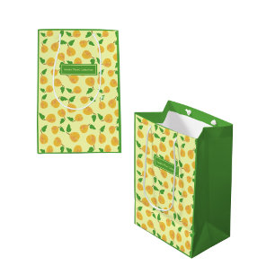 Sac Cadeau Moyen Collection Golden Cream Poires Dorées