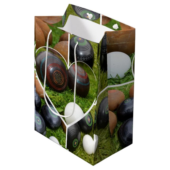 Sac Cadeau Moyen Collection vintage de pelouses, (Devant Angle)