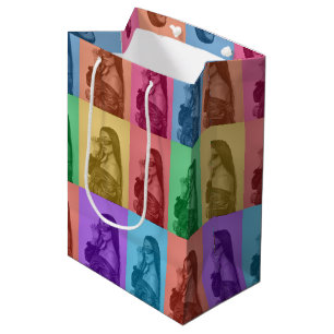 Sac Cadeau Moyen Coloré Retro Pop Art moderne Custom Photo Grid