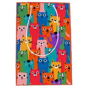 Sac Cadeau Moyen Colorful cats