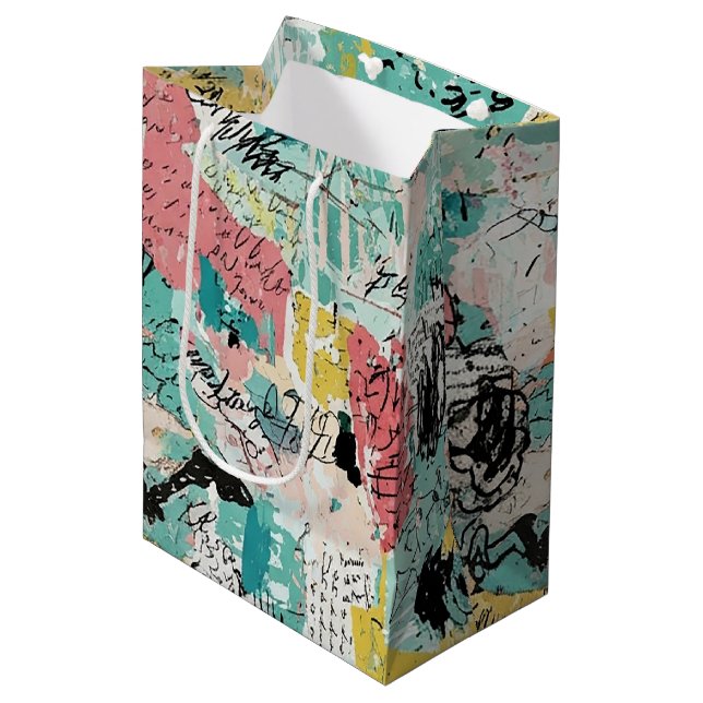 Sac Cadeau Moyen Colorful Urban Graffiti Pattern (2) (Devant Angle)