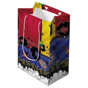 Sac Cadeau Moyen Comic Book Pop Art Anniversaire Fête Coloré