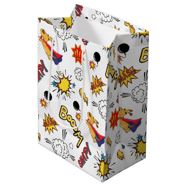 Sac Cadeau Moyen Comic Pattern Gift Bag (Devant Angle)