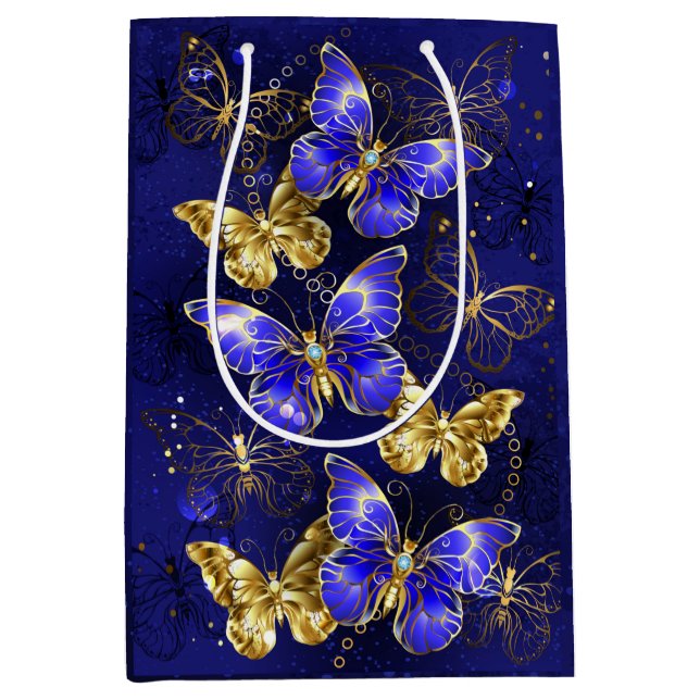 Sac Cadeau Moyen Composition avec papillons Sapphire (Devant)