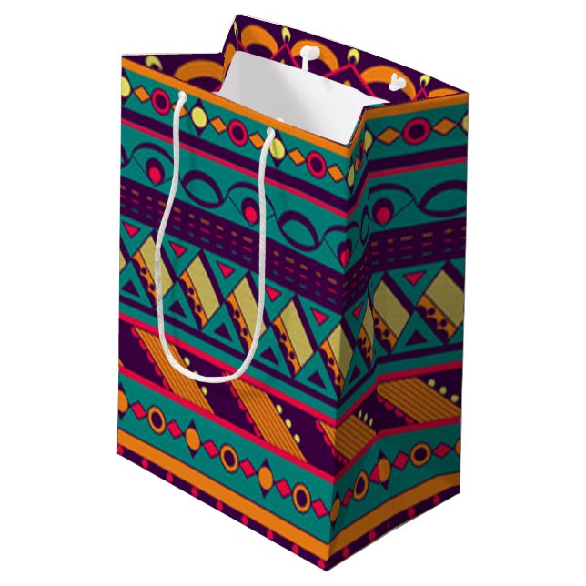 Sac Cadeau Moyen Conception africaine multicolore (Dos Angle)