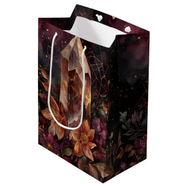 Sac Cadeau Moyen Conception d'Améthyste Académique Sombre Céleste (Devant Angle)