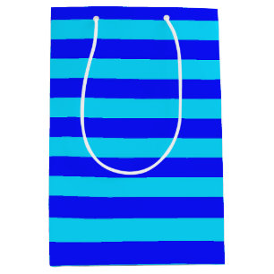 Sac Cadeau Moyen Conception de bandes bleues cyan 