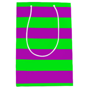 Sac Cadeau Moyen Conception de bandes violettes et vertes