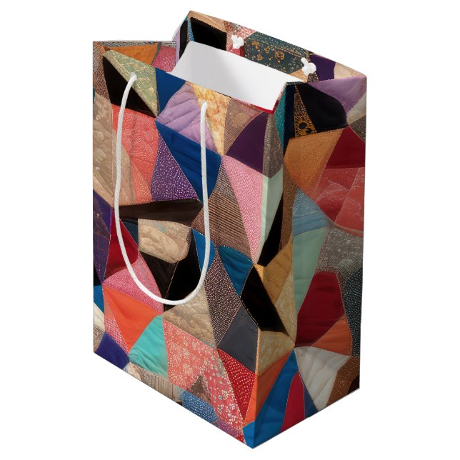 Sac Cadeau Moyen Conception de courtepointe folle (Dos Angle)