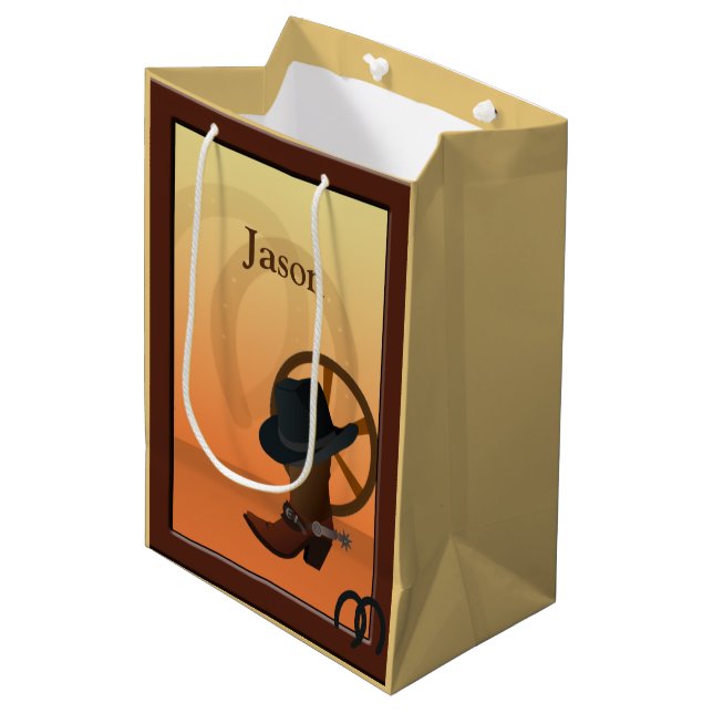 Sac Cadeau Moyen Conception de démarrage Cowboy MGB (Devant Angle)