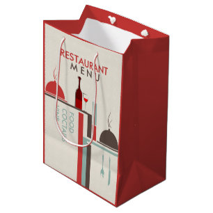 Sac Cadeau Moyen Conception de menu de restaurant géométrique moder