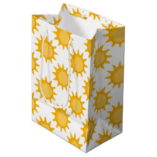 Sac Cadeau Moyen Conception de motif de soleil ensoleillé sur fond 