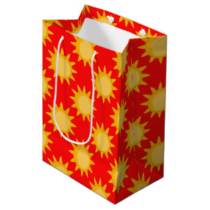 Sac Cadeau Moyen Conception de motif de soleil ensoleillé sur fond 