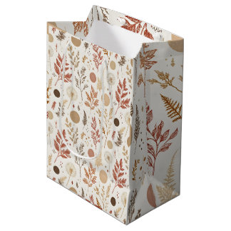 Sac Cadeau Moyen Conception de motif floral boho botanique 396