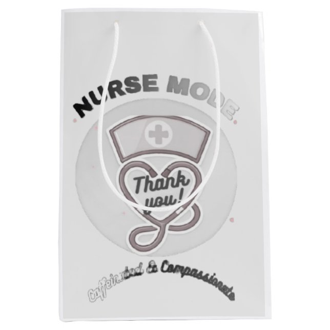 Sac Cadeau Moyen Conception de stéthoscope en forme de cœur en mode (Devant)