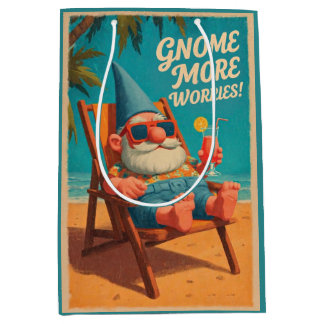 Sac Cadeau Moyen Conception de vacances à la plage de gnome de styl