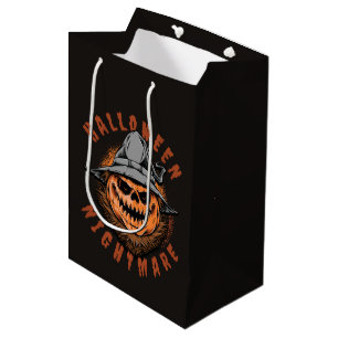 Sac Cadeau Moyen Conception d'épouvantail de citrouille d'Halloween