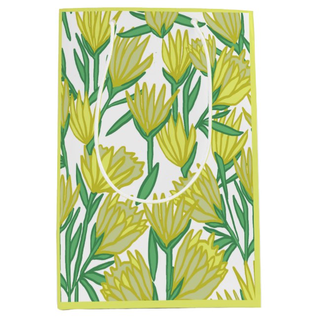 Sac Cadeau Moyen Conception du Protea jaune (Devant)