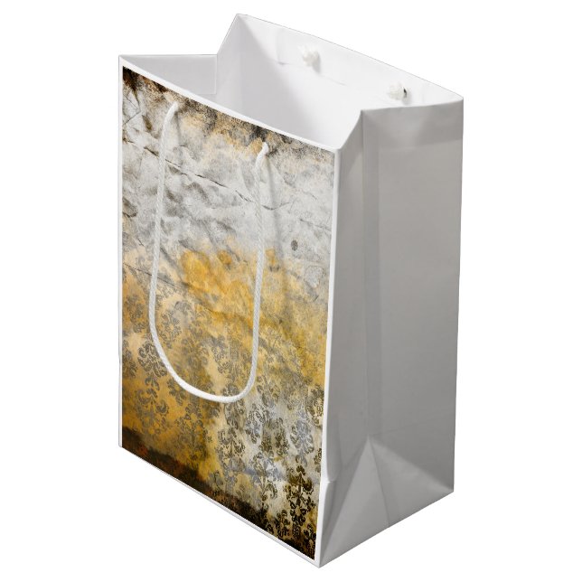 Sac Cadeau Moyen Conception élégante texturée dorée pour tous les p (Devant Angle)