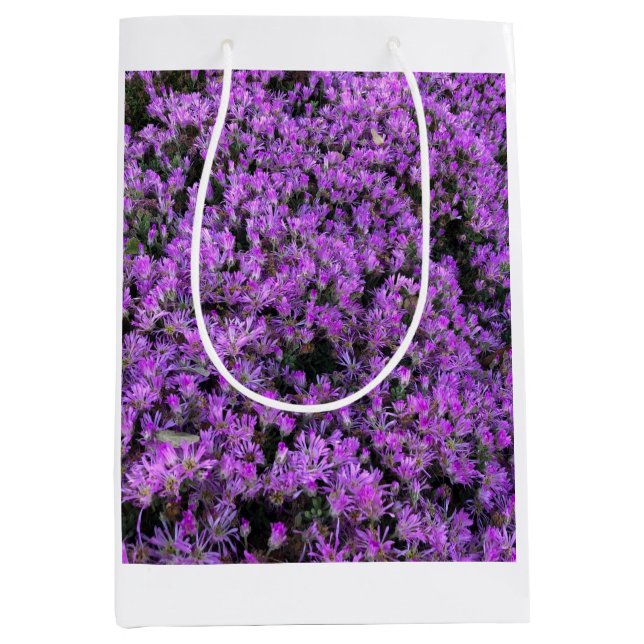 Sac Cadeau Moyen Conception florale en violet (Devant)
