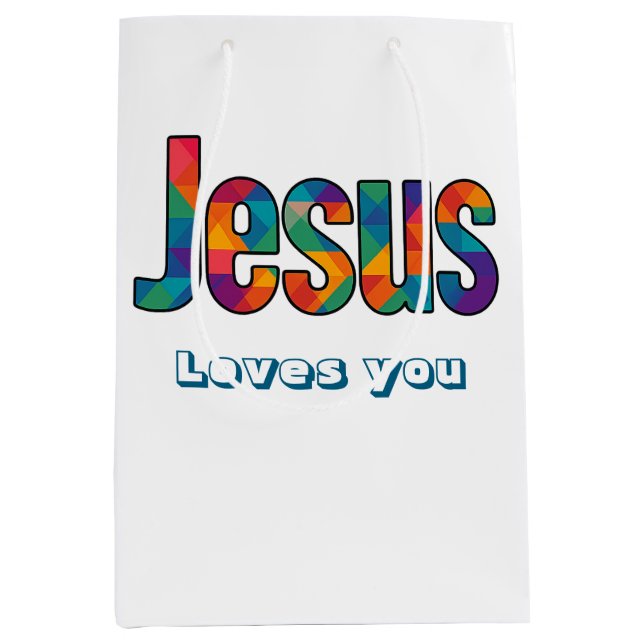 Sac Cadeau Moyen Conception géométrique de Jésus (Devant)