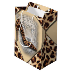 Sac Cadeau Moyen conception léopard à talon et visage
