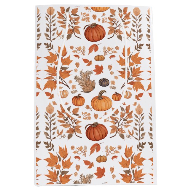 Sac Cadeau Moyen Conception motif d'automne (Devant)