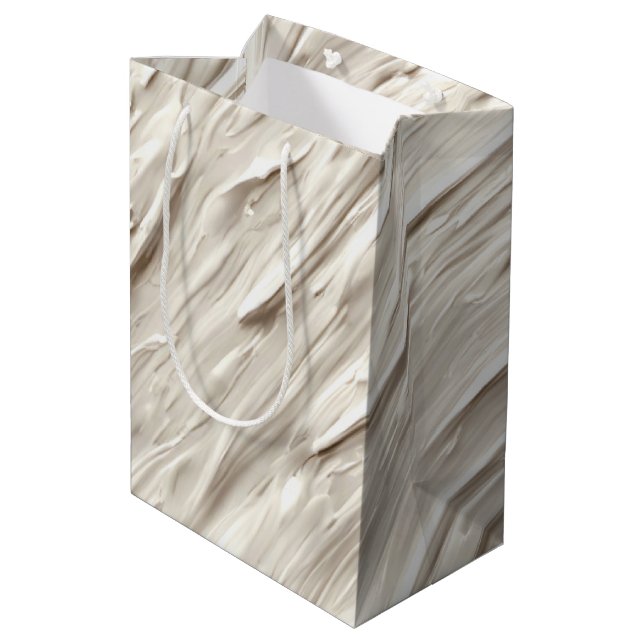 Sac Cadeau Moyen Conception texturée abstraite ivoire (Dos Angle)