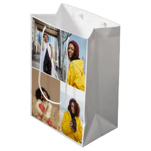 Sac Cadeau Moyen Concevez votre propre collection de 4 photos