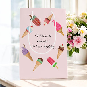 Sac Cadeau Moyen Cônes de glace Esquimaux Fête Rose