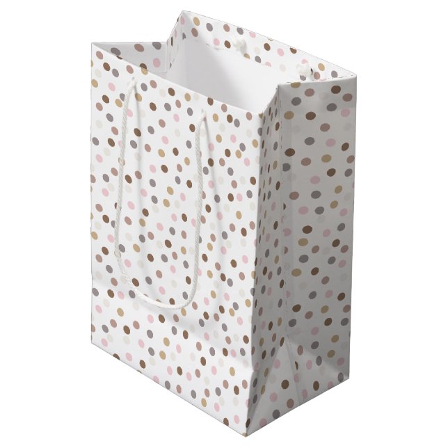 Sac Cadeau Moyen Confetti Chic (Points) (Devant Angle)