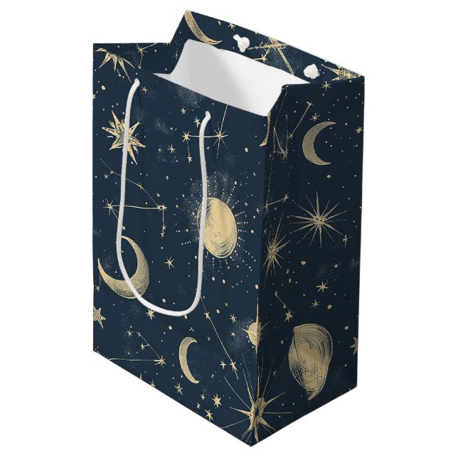 Sac Cadeau Moyen Constellation céleste - Nuit étoilée (3) (Devant Angle)