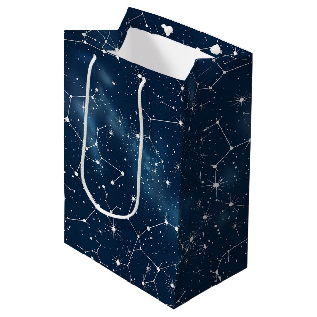 Sac Cadeau Moyen Constellation céleste - Nuit étoilée (4) (Devant Angle)