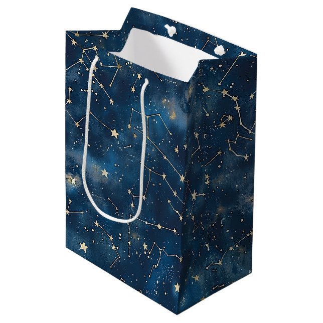 Sac Cadeau Moyen Constellation céleste - Nuit étoilée (6) (Devant Angle)